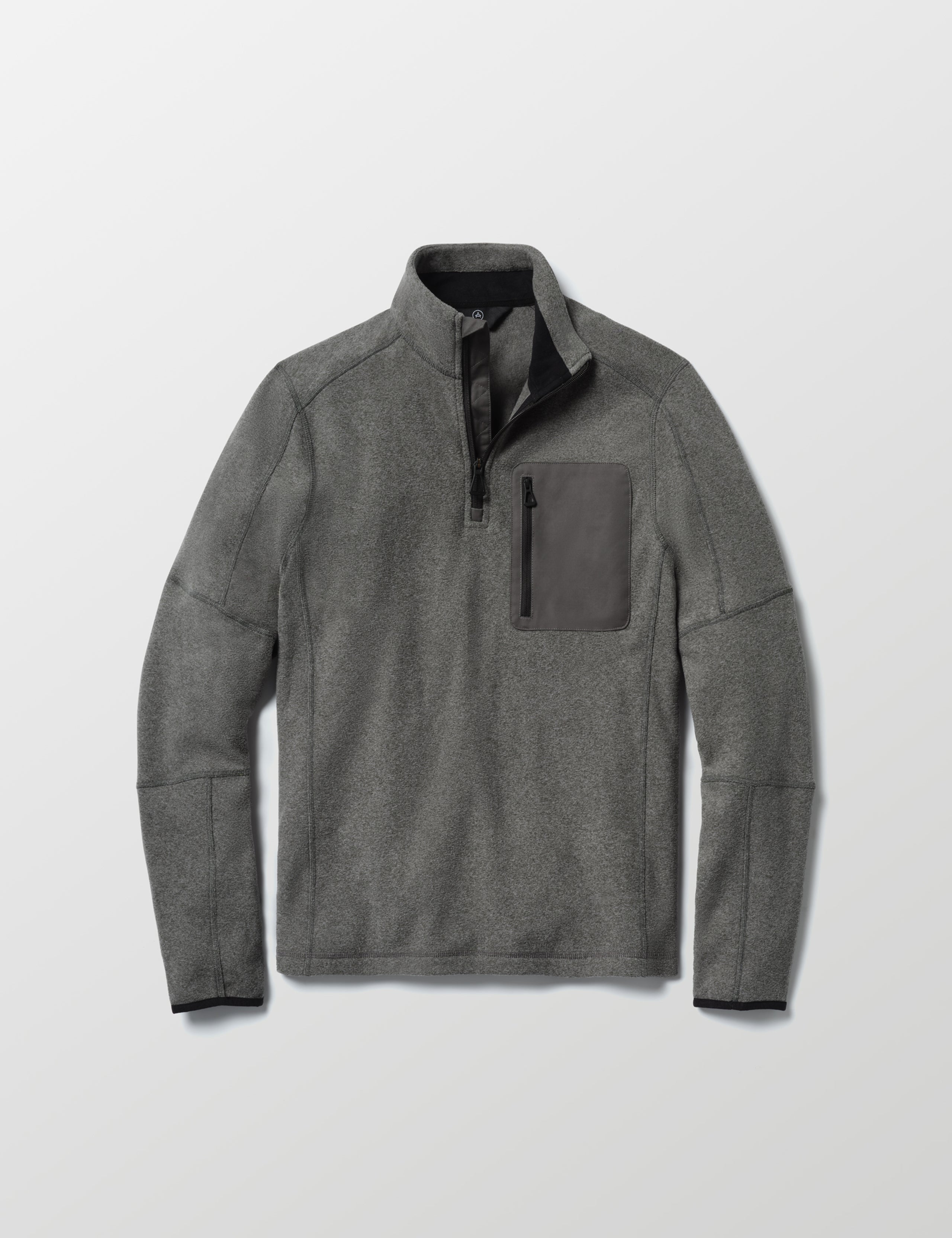 Flat lay of Sutherlin Half-Zip in Charcoal Heather from AETHER Apparel.